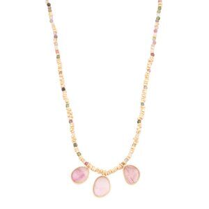 SHAANTI JEWELS Made In India 18kt Gold Plated Sterling Silver Tourmaline Necklac